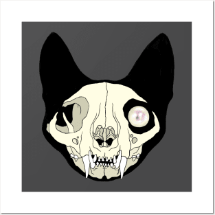 Cat Skull With Pearl Posters and Art